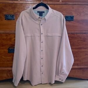 Exofficio Men's Pumpkin Orange Checkered Gingham Shirt Outdoors Travel Hiking XL